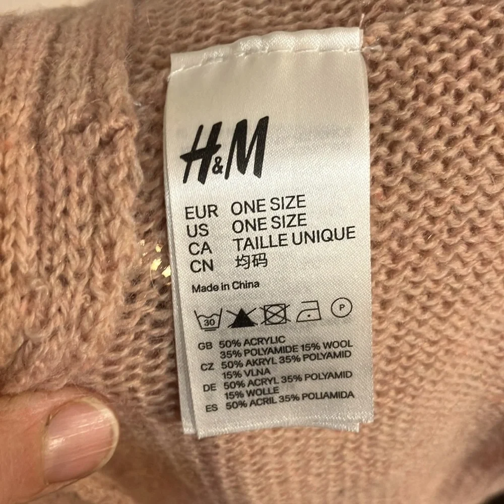 🌈 H&M infinity scarf dusty rose wool blend